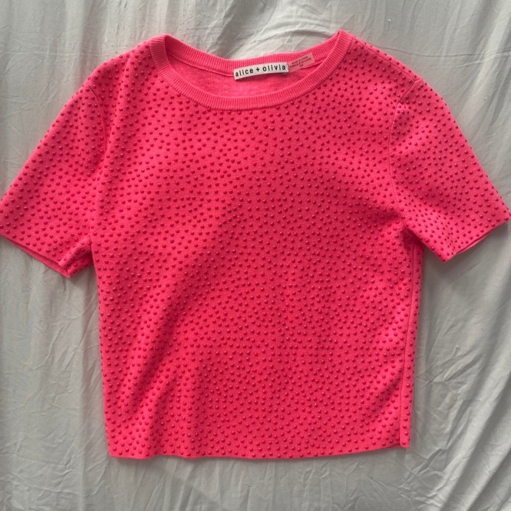 Alice + Olivia Pink Cropped Top